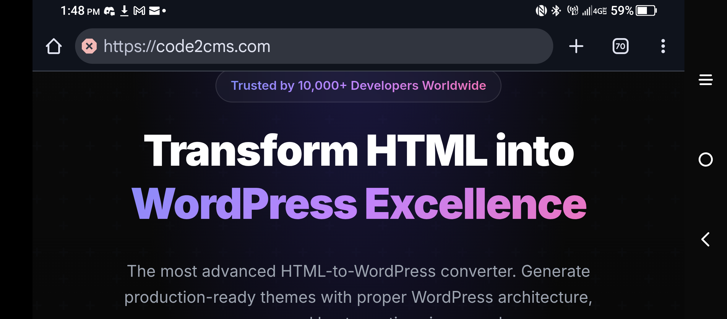 Code2CMS.com screenshot