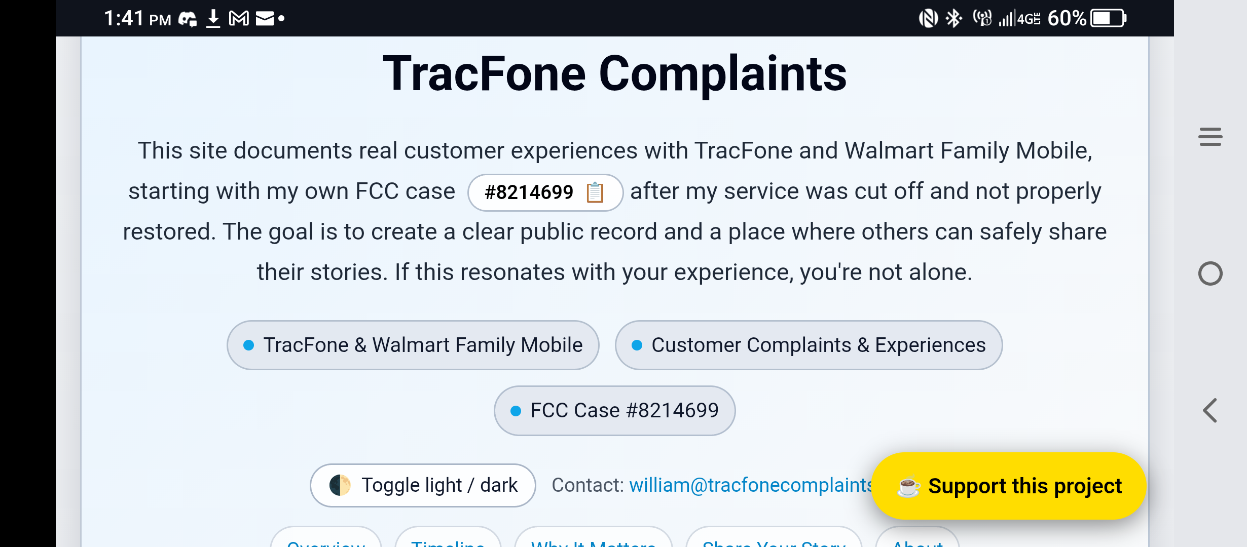 TracFoneComplaints.com screenshot